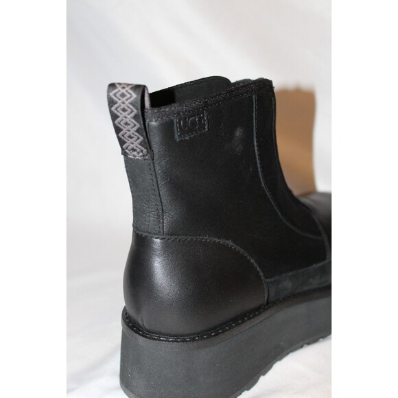 UGG CITYFUNC ZIP BLACK LEATHER‎ WATERPROOF ZIP WOMEN'S BOOTS NWOB - Picture 4 of 6